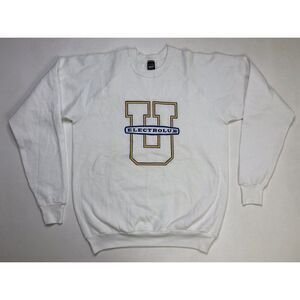 VINTAGE Screen Stars Electrolux U Sweatshirt Men Large White USA 80s 90s